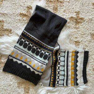 New! Gap Gray & Yellow Modern Knit Winter Scarf